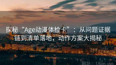 探秘“Age动漫体检卡”：从问题证据链到清单落地，动作方案大揭秘