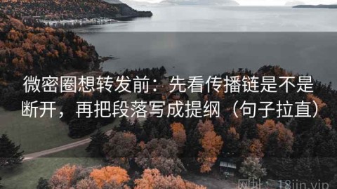微密圈想转发前：先看传播链是不是断开，再把段落写成提纲（句子拉直）