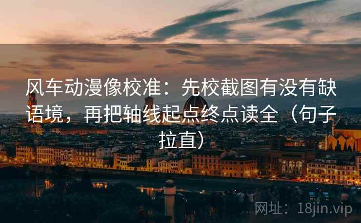 风车动漫像校准：先校截图有没有缺语境，再把轴线起点终点读全（句子拉直）
